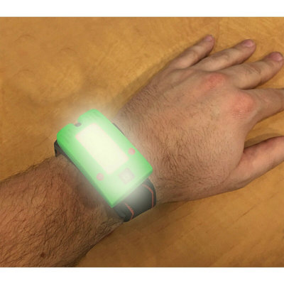 Green Rechargeable Head Torch - Adjustable Band - Automatic Sensor - 2W COB LED