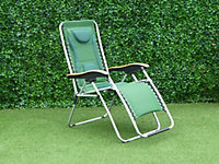 Green Reclining Zero Gravity Chair MPA602MAL with Armrest and Padded Back Rest