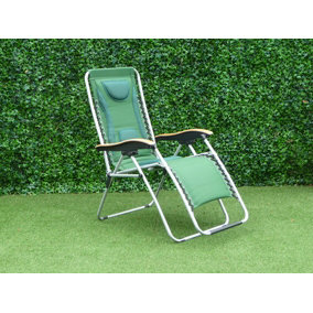 Green Reclining Zero Gravity Chair MPA602MAL with Armrest and Padded Back Rest