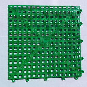 Green Recycled Polyurethane Versatile Non Slip Floor Tile (Pack of 4)