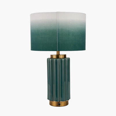 Green Scalloped Ceramic Table Lamp