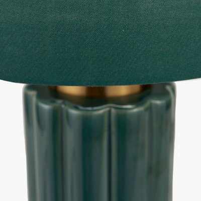 Green Scalloped Ceramic Table Lamp