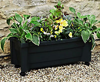 Green Self Watering Wheeled Planter - 79x35cm UV & Weather Resistant Garden Flower Pot - 7.6L Water Reservoir