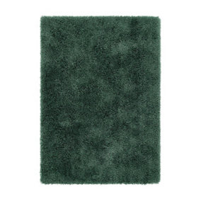 Green Shaggy Rug, 50mm Thickness Anti-Shed Easy to Clean Rug, Modern Shaggy Rug for Bedroom & Dining Room-110cm X 160cm