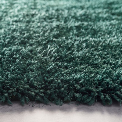 Green Shaggy Rug, 50mm Thickness Anti-Shed Easy to Clean Rug, Modern Shaggy Rug for Bedroom & Dining Room-160cm X 230cm