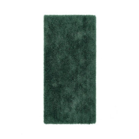 Green Shaggy Rug, 50mm Thickness Anti-Shed Easy to Clean Rug, Modern Shaggy Rug for Bedroom & Dining Room-67 X 200cm (Runner)