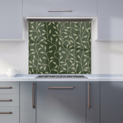 Green Shrub With Leaves Premium Glass Kitchen Splashback W600mm x H600mm