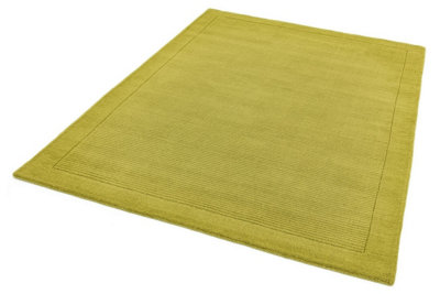 Green Simple and Stylish Wool Modern Plain Handmade Rug for Living Room and Bedroom-120cm X 170cm