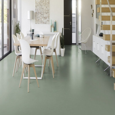 Green Speckled Effect Vinyl Flooring, Non-Slip Contract Commercial Vinyl Flooring with 2.0mm Thickness-3m(9'9") X 2m(6'6")-6m²