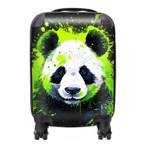 Green Splashart Panda Face Suitcase - Small