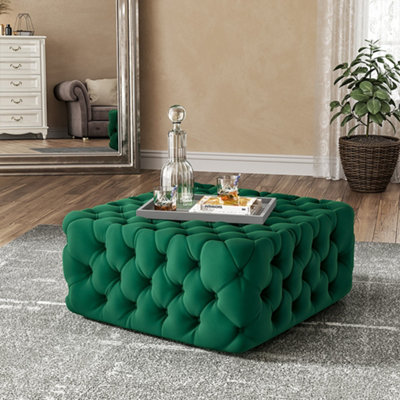 Velvet deals green footstool