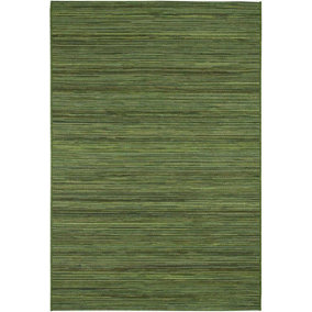 Green Striped Outdoor Rug, Striped Stain-Resistant Rug For Patio, Deck, Garden, 5mm Modern Outdoor Rug-60cm X 110cm