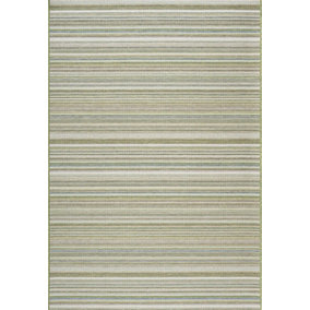 Green Striped Outdoor Rug, Striped Stain-Resistant Rug For Patio,Deck, Garden, Durable Modern Outdoor Rug-160cm X 230cm