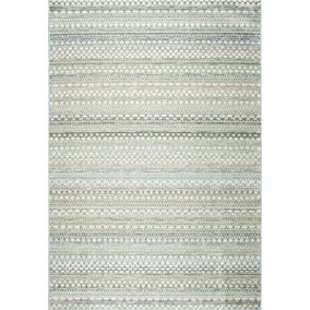 Green Striped Outdoor Rug, Striped Stain-Resistant Rug For Patio, Garden, Deck 5mm Modern Outdoor Rug-160cm X 230cm