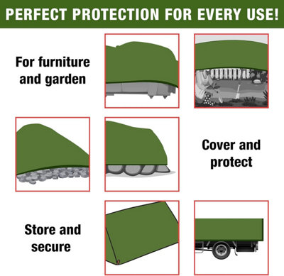 Green Tarpaulin - Heavy Duty Waterproof Cover Plastic Sheet Tarp ...