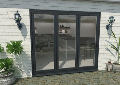 Green & Taylor Anthracite Grey Aluminium External Bifolding Doors - 3 Left - 2390 x 2090mm (WxH)