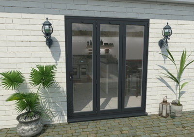 Green & Taylor Anthracite Grey Aluminium External Bifolding Doors - 3 Right - 1790 x 2090mm (WxH)