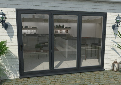 Green & Taylor Anthracite Grey Aluminium External Bifolding Doors - 3 Right - 2990 x 2090mm (WxH)