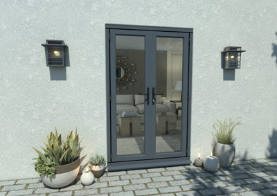 Green & Taylor Anthracite Grey Aluminium External French Doors - 1190 x 2090mm (WxH)