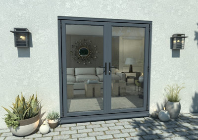 Green & Taylor Anthracite Grey Aluminium External French Doors - 1790 x 2090mm (WxH)