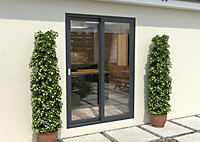 Green & Taylor Anthracite Grey Aluminium External Sliding Doors - LH Sliding / RH Fixed - 1490 x 2090mm (WxH)