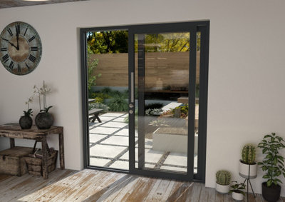 Green & Taylor Anthracite Grey Aluminium External Sliding Doors - RH Sliding / LH Fixed - 1790 x 2090mm (WxH)