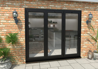 Green & Taylor Black Aluminium External Bifolding Doors - 3 Left - 2390 x 2090mm (WxH)