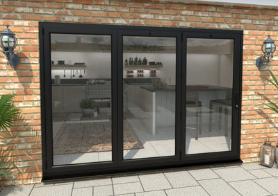 Green & Taylor Black Aluminium External Bifolding Doors - 3 Left - 2990 x 2090mm (WxH)