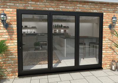 Green & Taylor Black Aluminium External Bifolding Doors - 3 Right - 2990 x 2090mm (WxH)