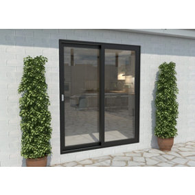 Green & Taylor Black Aluminium External Sliding Doors - LH Sliding / RH Fixed - 1790 x 2090mm (WxH)