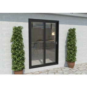 Green & Taylor Black Aluminium External Sliding Doors - RH Sliding / LH Fixed - 1490 x 2090mm (WxH)