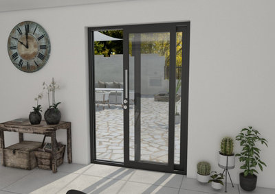 Green & Taylor Black Aluminium External Sliding Doors - RH Sliding / LH Fixed - 1490 x 2090mm (WxH)