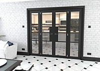 Green & Taylor Black Heritage 3 Lite Clear Glass Internal French Door Set - 2074 x 2021 x 133mm (WxHxT)