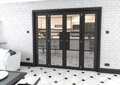 Green & Taylor Black Heritage 3 Lite Clear Glass Internal French Door Set - 2154 x 2021 x 133mm (WxHxT)