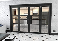 Green & Taylor Black Heritage 3 Lite Clear Glass Internal French Door Set - 2532 x 2021 x 133mm (WxHxT)