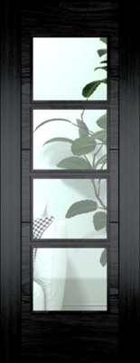Green & Taylor Black Oak Ladder 4 Lite Clear Glass - Prefinished Internal Door