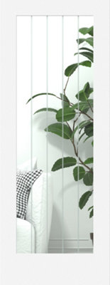Green & Taylor Cottage Deluxe White Full Lite Clear Glass with Frosted Lines - Prefinished Internal Door