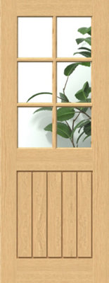 Green & Taylor Cottage Oak 6 Lite Clear Glass - Prefinished Internal Door