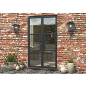 Green & Taylor Heritage Anthracite Grey Aluminium French Doors - 1190 x 2090mm (WxH)