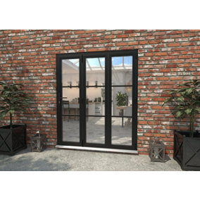 Green & Taylor Heritage Black Aluminium External Bi-folding Doors - 3 Right - 1790 x 2090mm (WxH)
