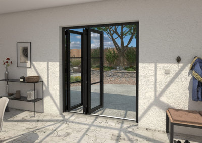 Green & Taylor Heritage Black Aluminium External Bi-folding Doors - 3 Right - 1790 x 2090mm (WxH)