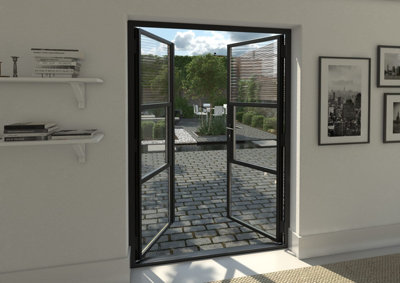 Green & Taylor Heritage Black Aluminium French Doors - 1490 x 2090mm (WxH)
