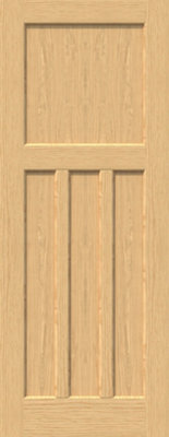 Green & Taylor Oak 1930s 3 Panel Internal Door