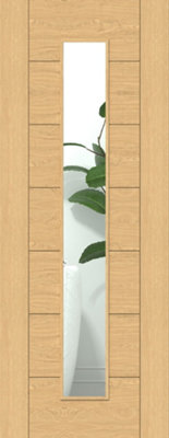 Green & Taylor Oak 7 Panel 1 Lite Clear Glass Internal Door
