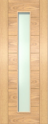 Green & Taylor Oak 7 Panel 1 Lite Frosted Glass - Prefinished Internal Door