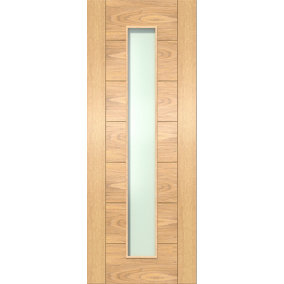 Green & Taylor Oak 7 Panel 1 Lite Frosted Glass - Prefinished Internal Door