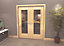 Green & Taylor Oak Ladder 1 Lite Clear Glass - Prefinished Internal French Door Set - 1580 x 2021 x 133mm (WxHxT)