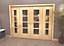 Green & Taylor Oak Ladder 4 Lite Clear Glass - Prefinished Internal French Door Set - 2530 x 2021 x 133mm (WxHxT)