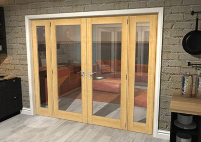 Green & Taylor Oak Shaker 1 Lite Clear Glass - Prefinished Internal French Door Set - 1996 x 2021 x 133mm (WxHxT)