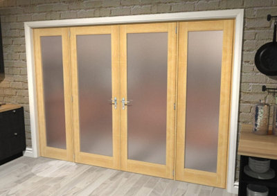 Green & Taylor Oak Shaker 1 Lite Frosted Glass Internal French Door Set - 1920 x 2021 x 133mm (WxHxT)